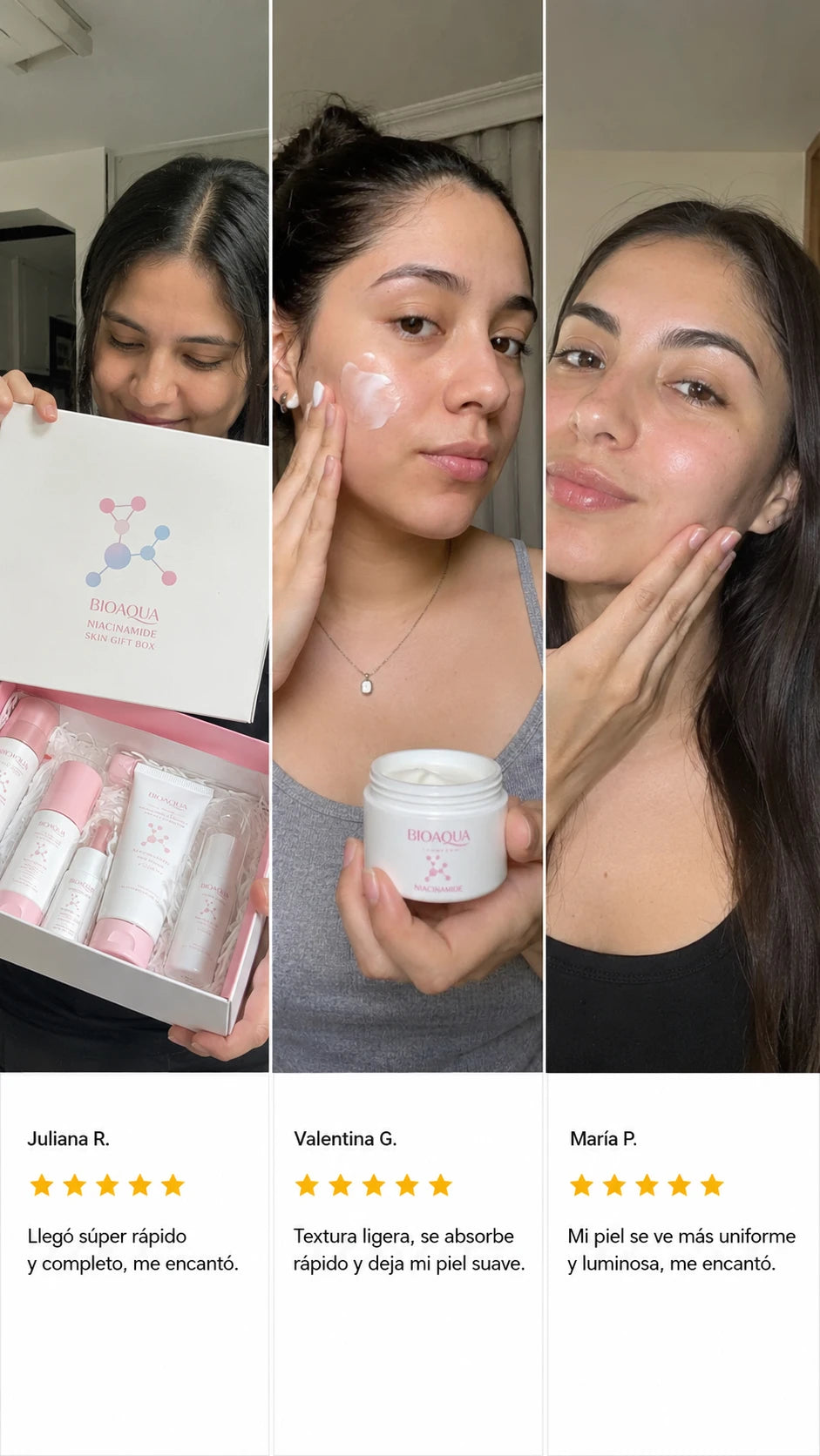Kit Bioaqua Niacinamida 6 Piezas Hidratación facial