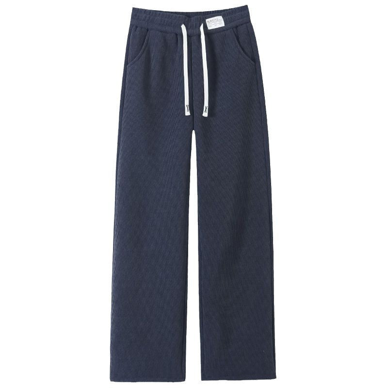 Pantalón Abrigado con Forro Polar – Pierna Ancha, Tiro Alto y Textura de Chenilla