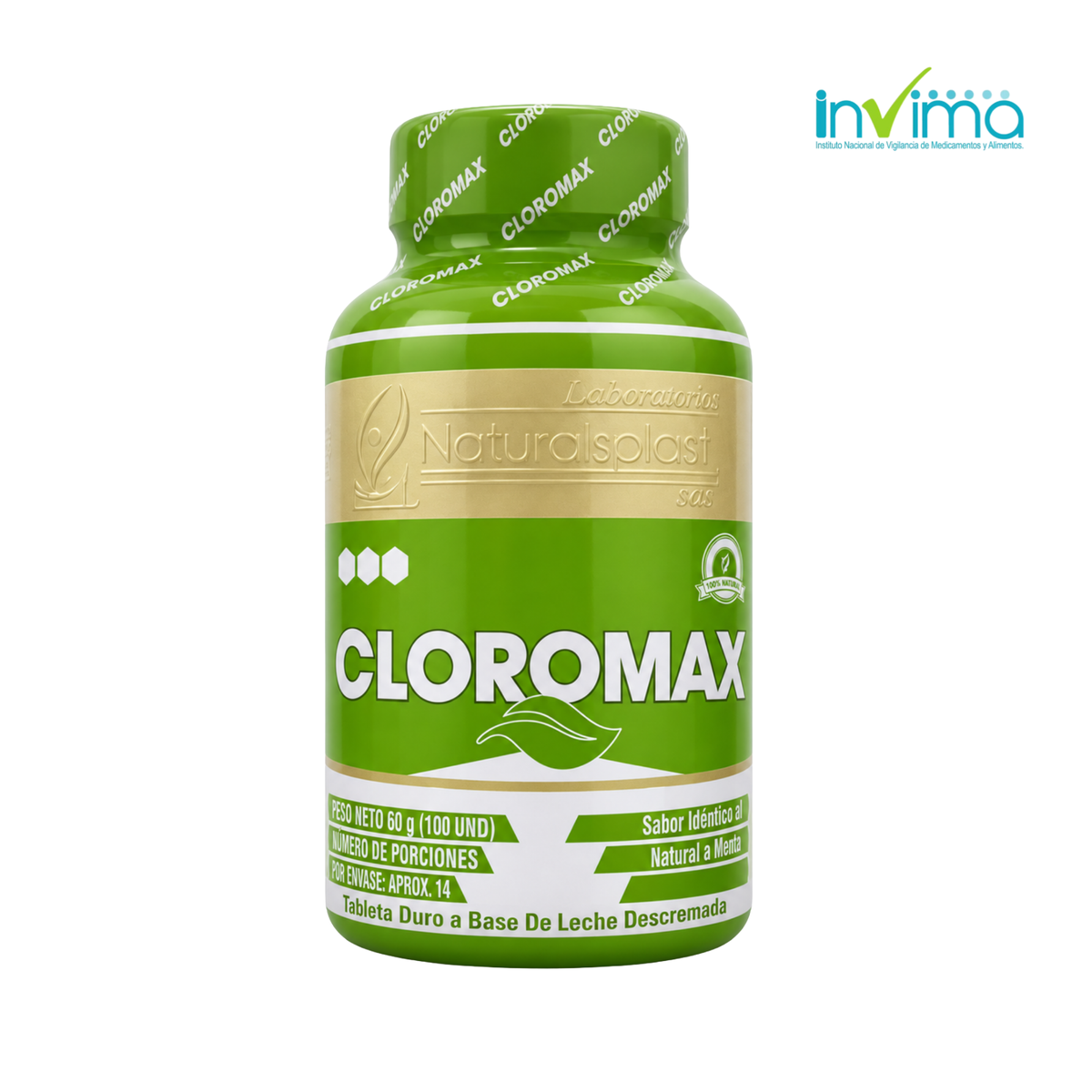 Cloruro de Magnesio CLOROMAX x100 Tabletas – Salud Muscular, Articular y Nerviosa