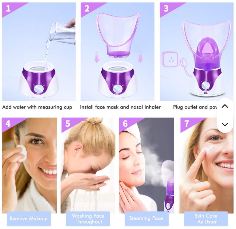Vaporizador Facial Spa – Sauna Facial a Vapor para Limpieza Profunda, Hidratación y Piel Radiante