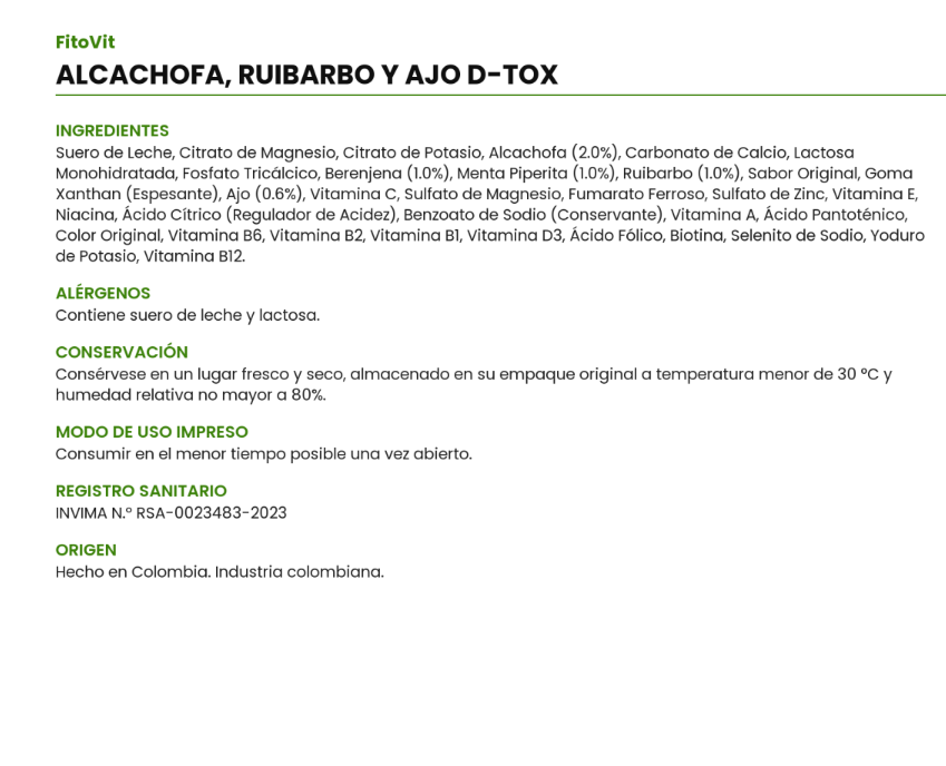 Pack D-TOX Fitovit x60 Unidades – Desintoxicación Natural y Digestión Ligera