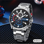 Reloj Curren Japonés para Hombre – Cronógrafo de Acero Inoxidable con Calendario y Resistencia al Agua