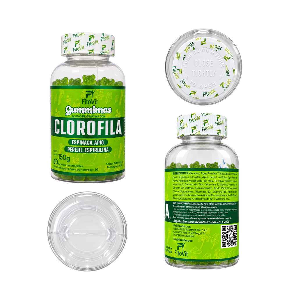 GUMMIMAS CLOROFILA FITOVIT – LIMPIEZA Y FRESCURA DESDE ADENTRO x 60 unidades